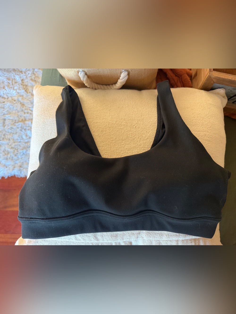 Zella Black Ribbed Athletic Bra